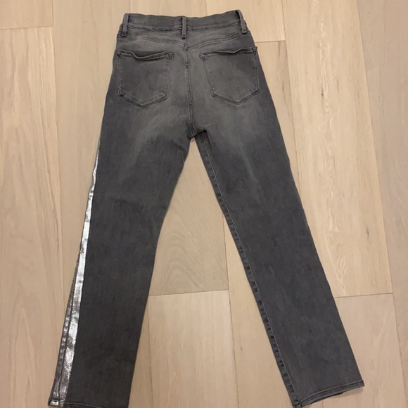 Frame Le High Straight Jeans with Metallic Stripe - Picture 3 of 3